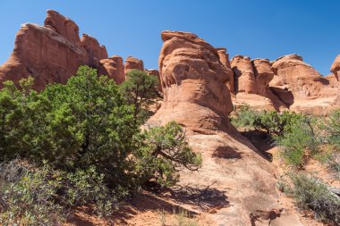 Taşlaşmış tepeleri ve ateşli fırın Universitesi, Arches National Park, Utah, Amerika doğal yolu