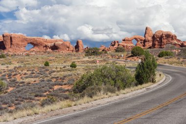 Windows bölümü kemerler Arches National Park, Utah, ABD