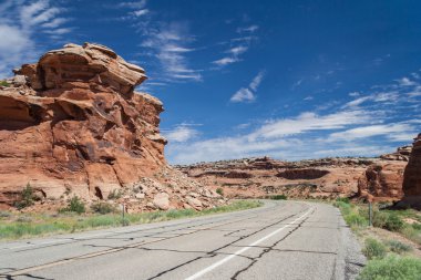 Driving along Grand Mesa near Colorado National Monument at Grand Junction, Colorado,  USA clipart