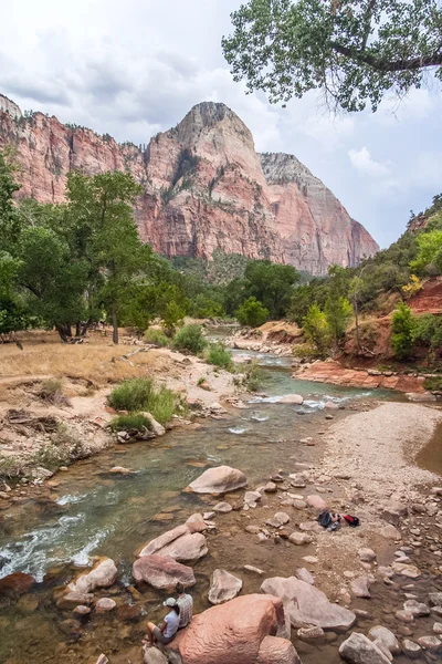 Virgin River en el Parque Nacional Zion en Utah — Foto de Stock