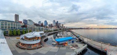 Panoramik Seattle Downtown ve Anthony's Pier 66