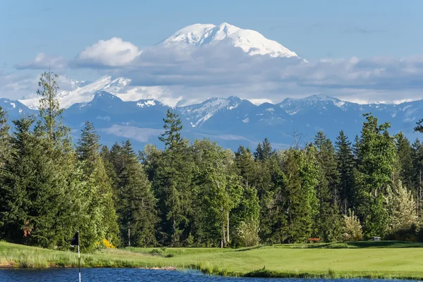 Vista de la cumbre del Monte Rainier, Washington, EE.UU. — Foto de Stock