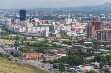 Aerial view of Krasnoyarsk, Russia clipart