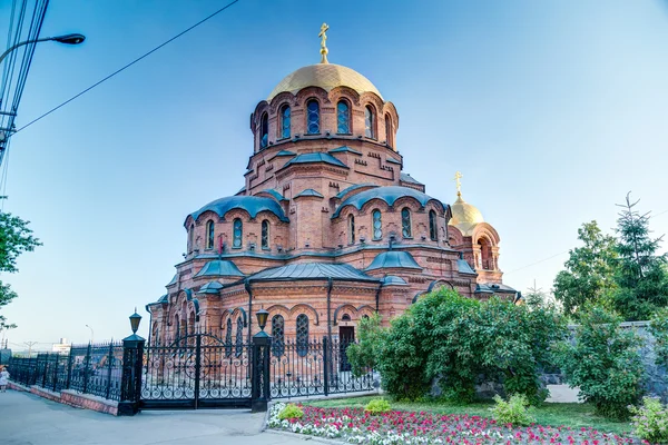 Kerk in novosibirsk, Rusland — Stockfoto