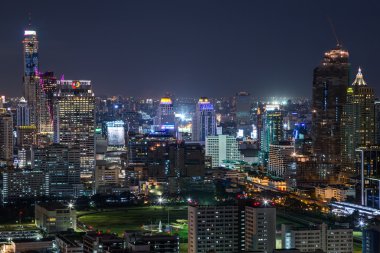 BANGKOK, THAILAND - CIRCA AUGUST 2015: Skyline of Bangkok, Thailand by  night