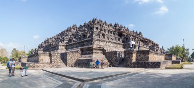Yogyakarta, Endonezya - Eylül 2015 yaklaşık: Panorama Borobudur Tapınağı