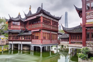 Shanghai, China - circa September 2015: Yu Yuan Garden and Bazaar on Jin Jiao Road area in  Shanghai
