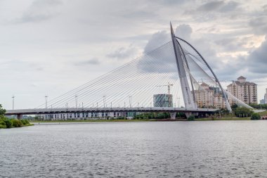 Putrajaya, Malaysia - circa September 2015: Seri Wawasan Bridge in Putrajaya at  sunset