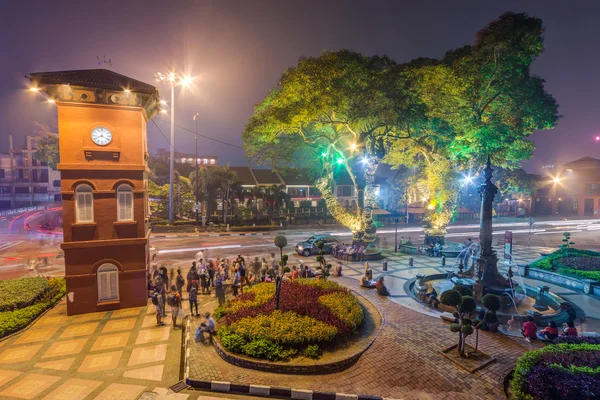 Malacca, Malaysia - circa September 2015: Melaka Clock Tower at Dutch Square in Malacca,  Malaysia — Stok fotoğraf