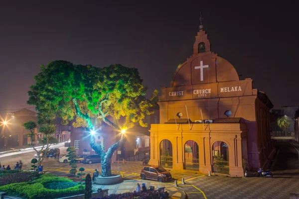Malaca, Malásia - cerca de setembro de 2015: Igreja de Cristo na Praça dos Países Baixos em Malaca, Malásia — Fotografia de Stock