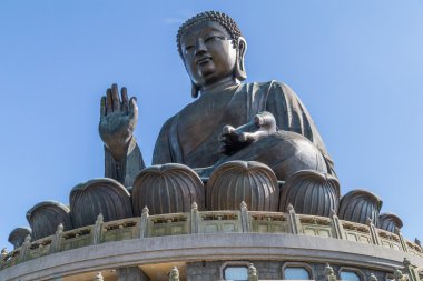 Lantau Island, Hong Kong Po Lin manastırda Tian Tan Big Buddha