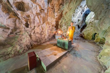 Van tanga mağara sunak ve Buda, mermer dağ, Vietnam