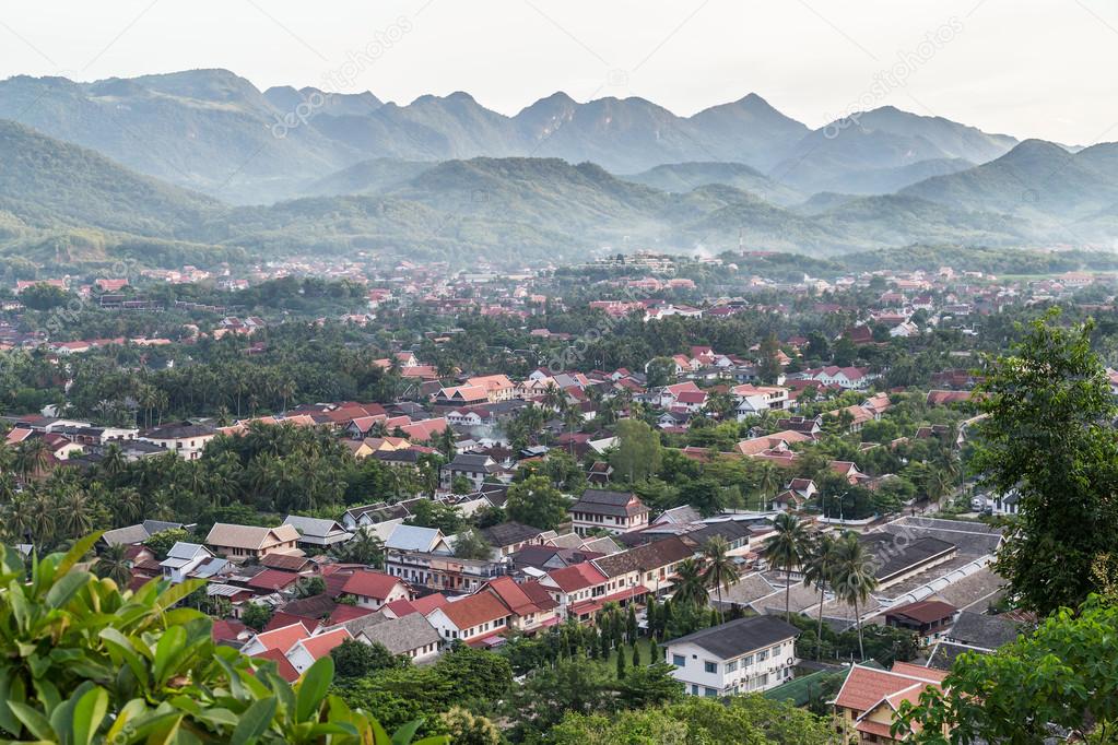 View of Luang Prabang, Laos from Mount  Phousi