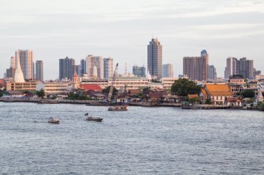 Bangkok, Thailand - circa September 2015: View of Chao Phraya River and Southern Bangkok,  Thailand