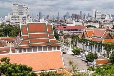 Bangkok, Thailand - circa September 2015: View of Wat Saket from Golden Mountain, Bangkok,  Thailand