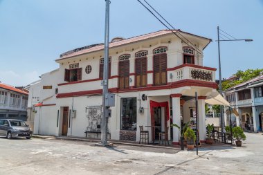 Georgetown, Penang/Malaysia - circa October 2015: Old houses and streets of Georgetown, Penang,  Malaysia