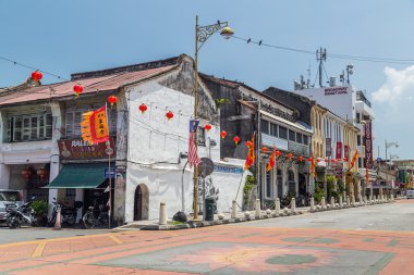 Georgetown, Penang/Malaysia - circa October 2015: Streets of old Chinatown in Georgetown, Penang,  Malaysia