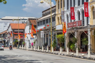 Georgetown, Penang/Malaysia - circa October 2015: Streets of old Chinatown in Georgetown, Penang,  Malaysia