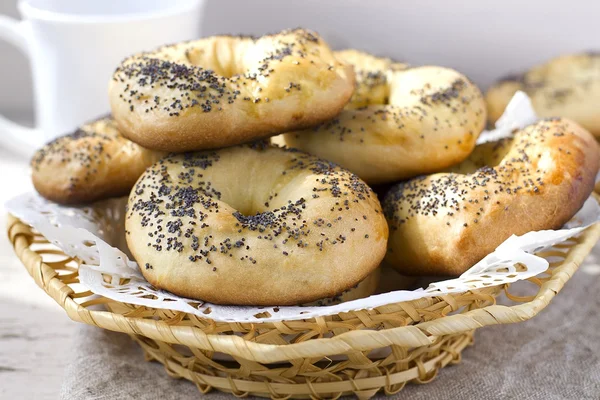 Bagels  in a basket — Stock Photo, Image