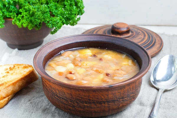 Soupe aux haricots et légumes — Photo