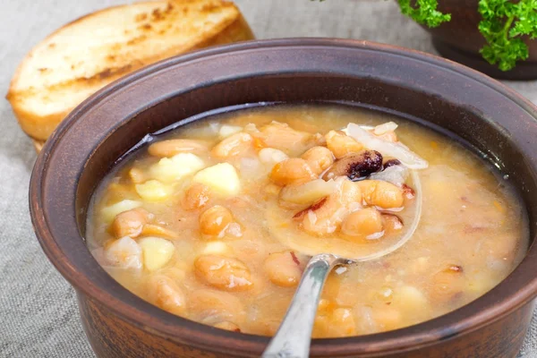 Soupe aux haricots et légumes — Photo