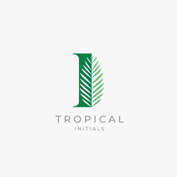 Ботанический Странный Логотип Листьев Элегантный Дизайн Пальмовых Листьев Иконка Вектор — стоковый вектор