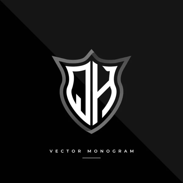 Letras Logo Design Escudo Plateado Monograma Monograma Mínimo Aislado Sobre — Vector de stock