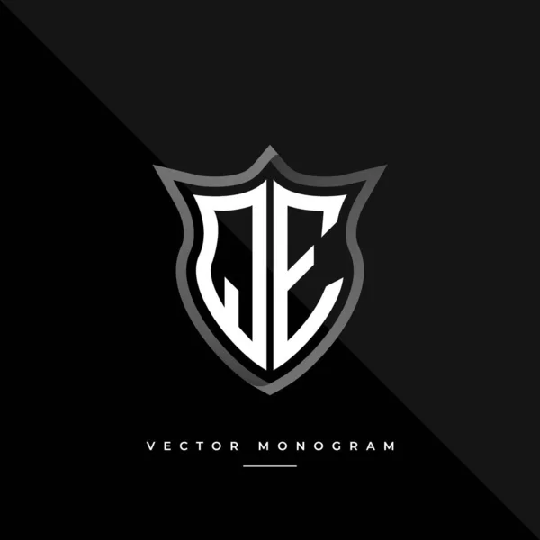 Letras Design Logotipo Escudo Prateado Monograma Monograma Mínimo Isolado Sobre —  Vetores de Stock