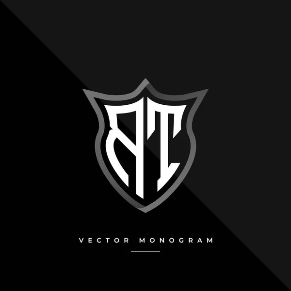 Lettere Logo Design Monogramma Monogramma Argento Monogramma Minimo Isolato Sfondo — Vettoriale Stock