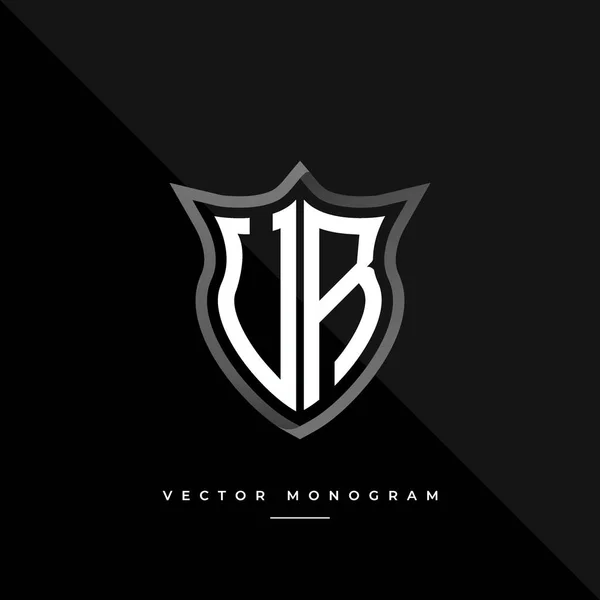 Bokstäver Urs Logotyp Design Silversköld Monogram Minimal Monogram Isolerad Mörk — Stock vektor