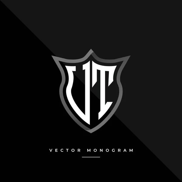 Letras Design Logotipo Monograma Escudo Prata Monograma Mínimo Isolado Sobre —  Vetores de Stock