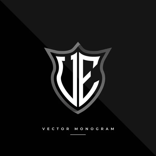 Літери Дизайн Логотипу Європейського Союзу Срібний Щит Монограма Мінімальна Монограма — стоковий вектор