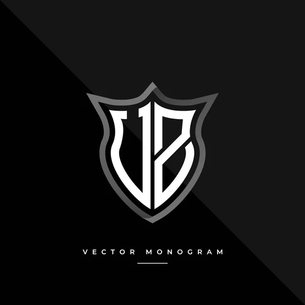 Літери Дизайн Логотипу Срібний Щит Монограма Мінімальна Монограма Ізольована Темному — стоковий вектор