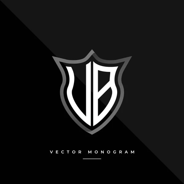 Letra Projeto Logotipo Escudo Prata Monograma Monograma Mínimo Isolado Sobre — Vetor de Stock