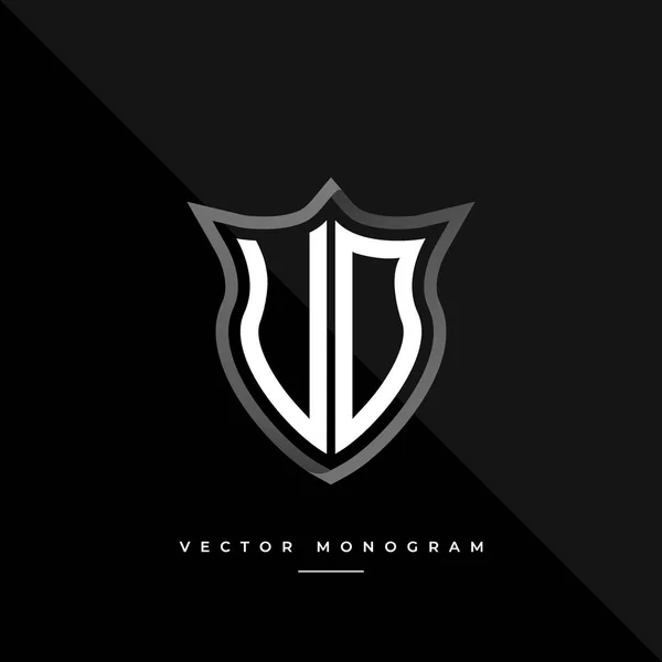 Letter Logo Ontwerp Zilveren Schild Monogram Minimaal Monogram Geïsoleerd Donkere — Stockvector