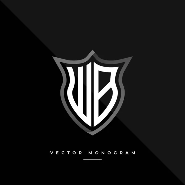 Letra Diseño Del Logotipo Silver Shield Monograma Mínimo Aislado Sobre — Archivo Imágenes Vectoriales
