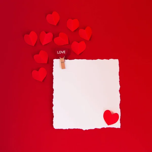 Concepto Del Día San Valentín Con Corazones Rojos Sobre Fondo — Foto de Stock