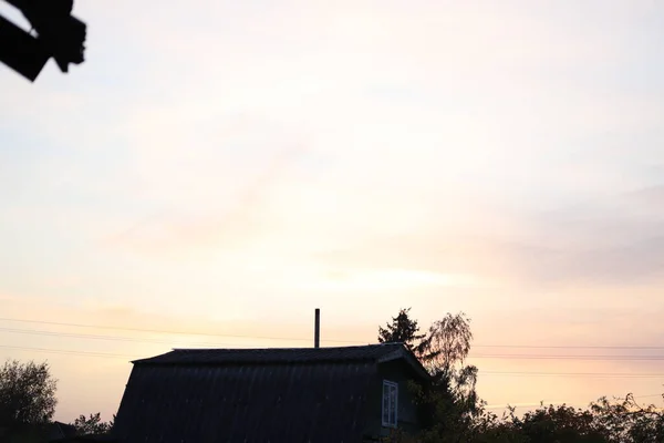 Aussicht Die Man Nur Aufs Land Bekommt Schöner Sonnenuntergang Vom — Stockfoto