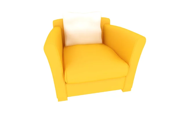 Cadeira de braço laranja isolada — Fotografia de Stock