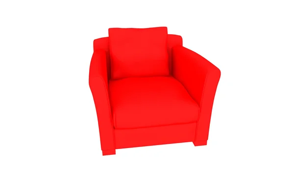 孤立した赤い肘掛け椅子 — ストック写真