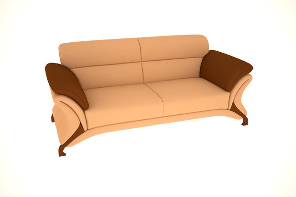 isolated beige-brown sofa.