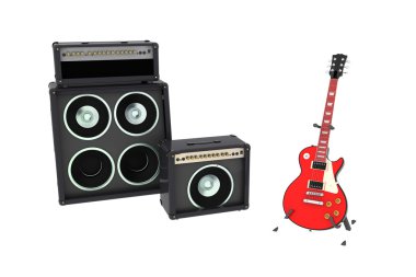 İzole gitar ve sütunlar