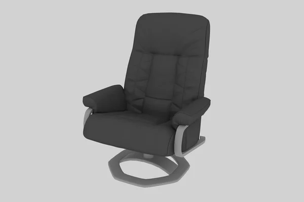 Black leather office chair — Stock Photo, Image