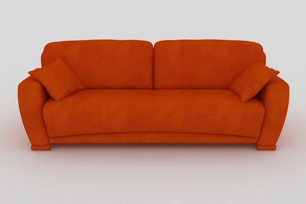 Isoliertes orangefarbenes Sofa — Stockfoto