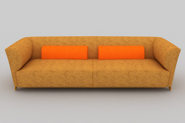 isolated beige orange sofa