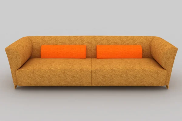 Isoliertes beige oranges Sofa — Stockfoto