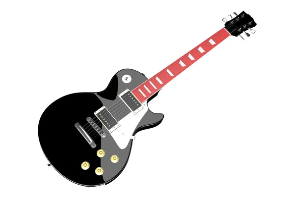 Guitarra negra aislada — Foto de Stock