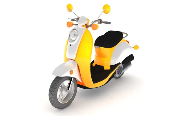 İzole siyah sarı scooter