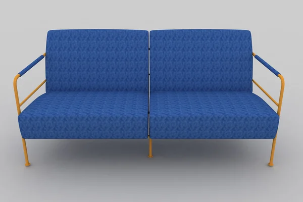 Ізольована блакитному дивані — стокове фото