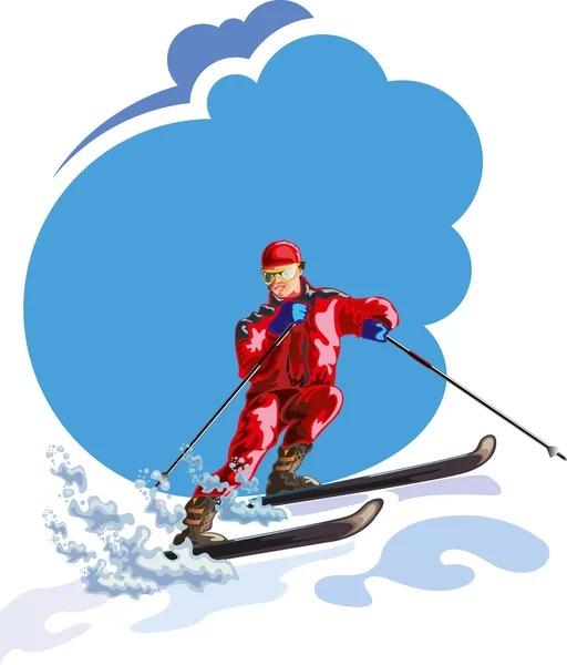 滑雪者 — 图库矢量图片
